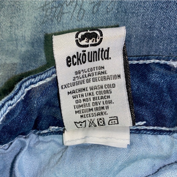 Ecko Unltd Jeans Mens 42x31 (40x31) Slim Straight Hip Hop Rap Streetwear Y2K AOP - Picture 4 of 16